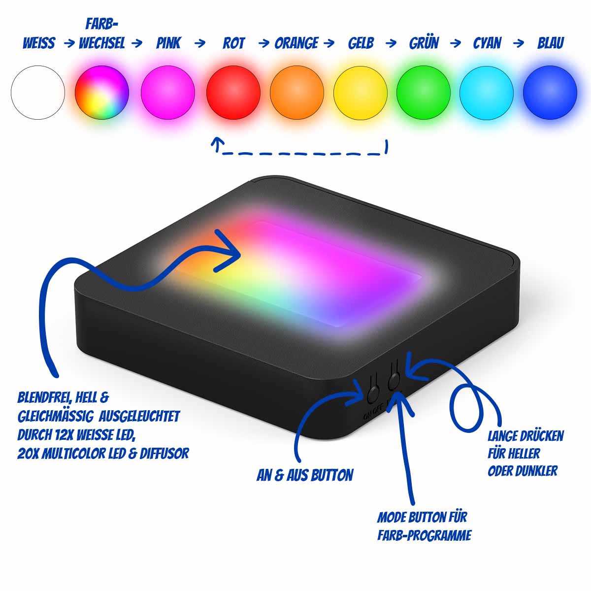 LED Leuchtsockel mit Farbwechsel Größe M