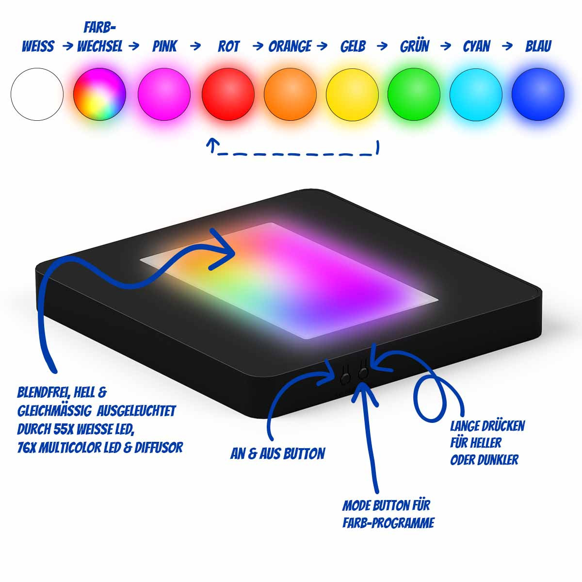 LED Leuchtsockel mit Farbwechsel Größe XL