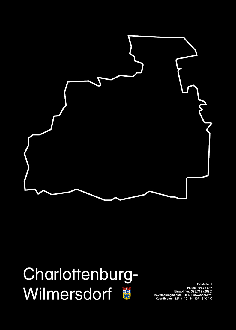 Charlottenburg-Wilmersdorf Kunstdruck Black Edition