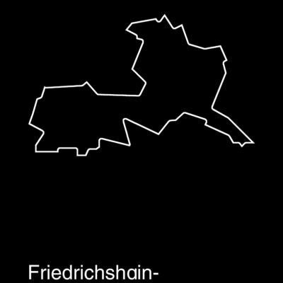 Friedrichshain-Kreuzberg Kunstdruck Black Edition